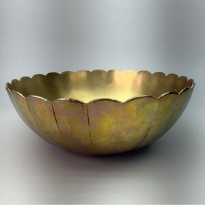 Vintage Scalloped Brass Bowl